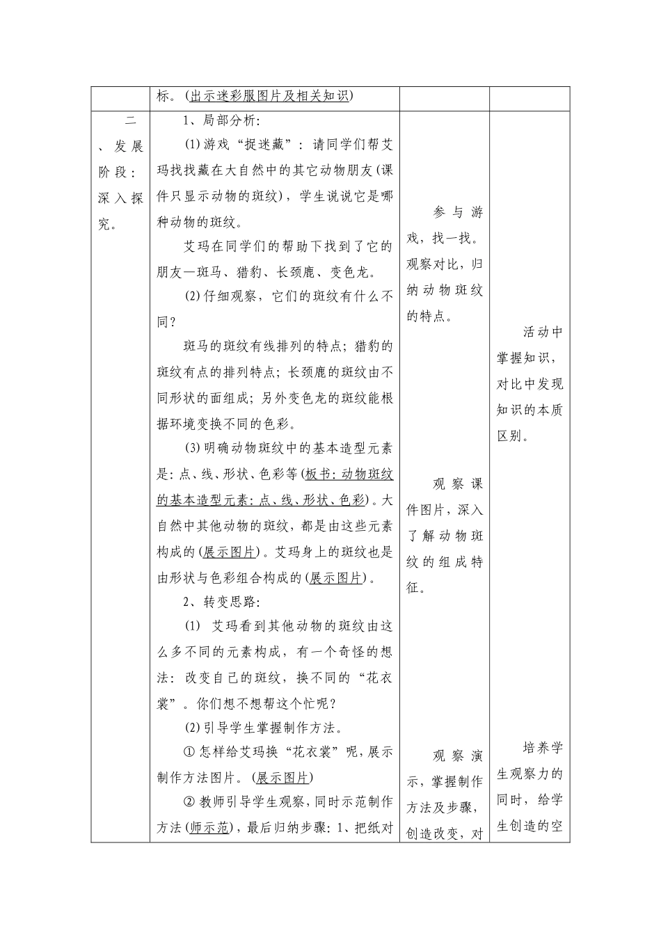 人教小学美术三下《第11课动物的花衣裳》wrod教案.doc_第3页