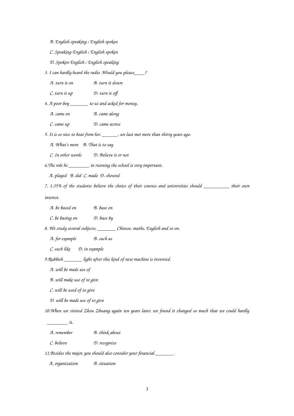 高中英语：Unit 2 English around the world Warming up & vocabulary（新人教必修1）.doc_第3页