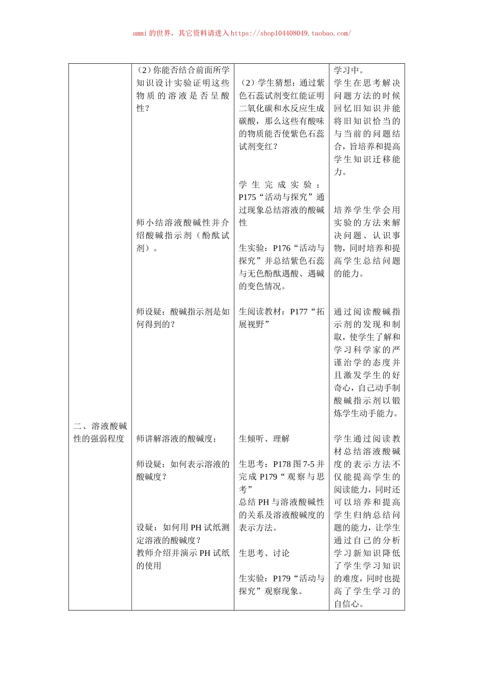 沪教初中化学九下《7第1节 溶液的酸碱性》word教案 (1).doc_第2页
