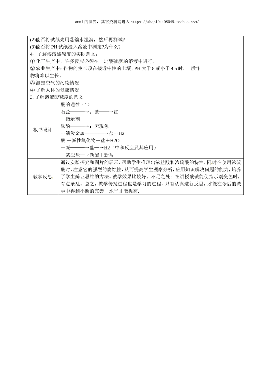 沪教初中化学九下《7第2节 常见的酸和碱》word教案 (2).doc_第3页