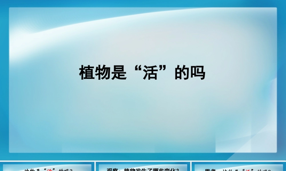 《植物是“活”的吗》教学课件.PPTx