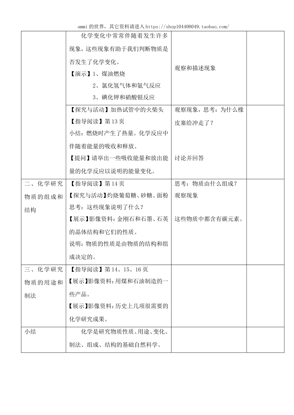 沪教初中化学九上《1第2节 化学研究些什么》word教案 (1).doc_第3页