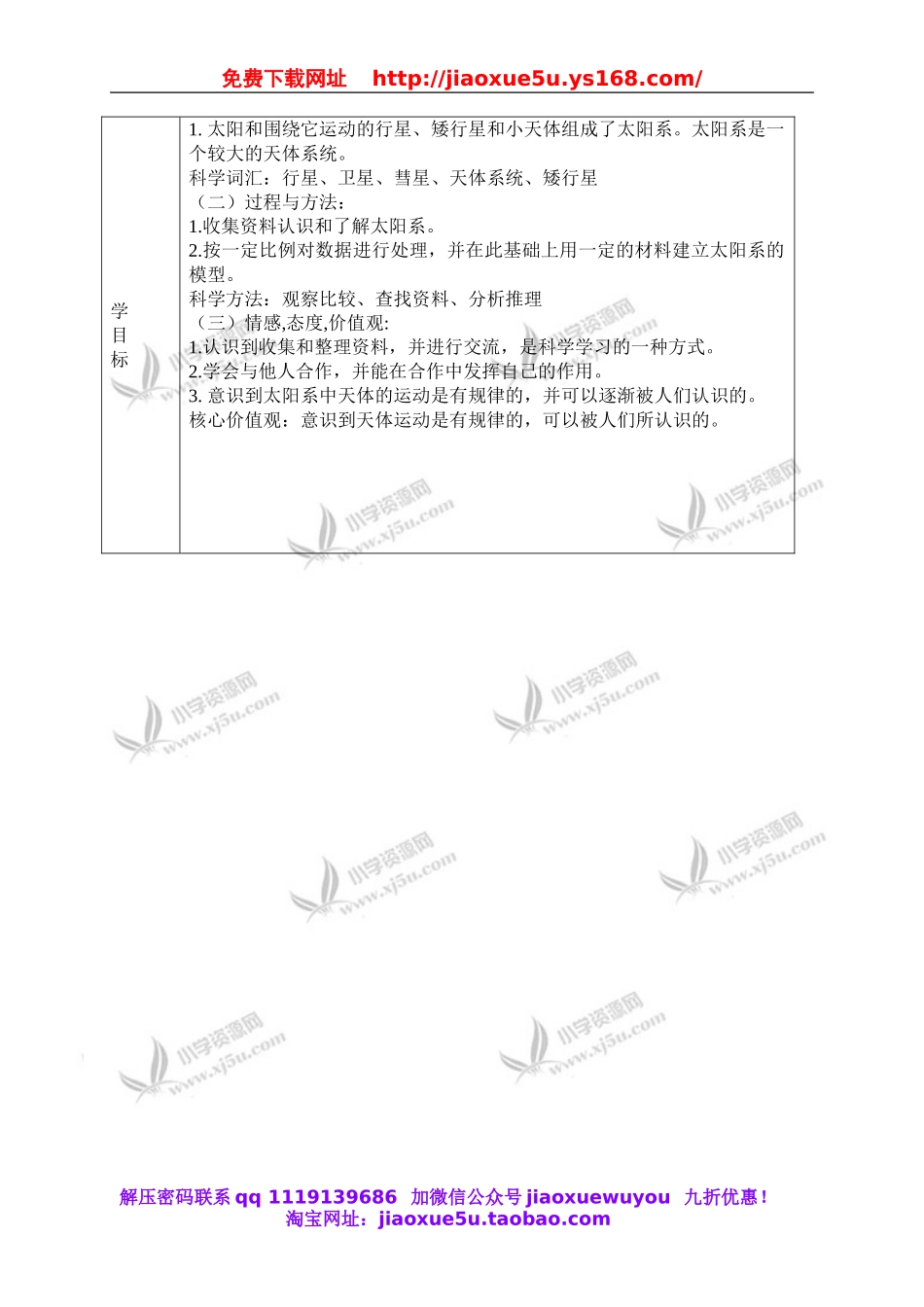 教科小学科学六下《3.5、太阳系》word教案(2).doc_第2页