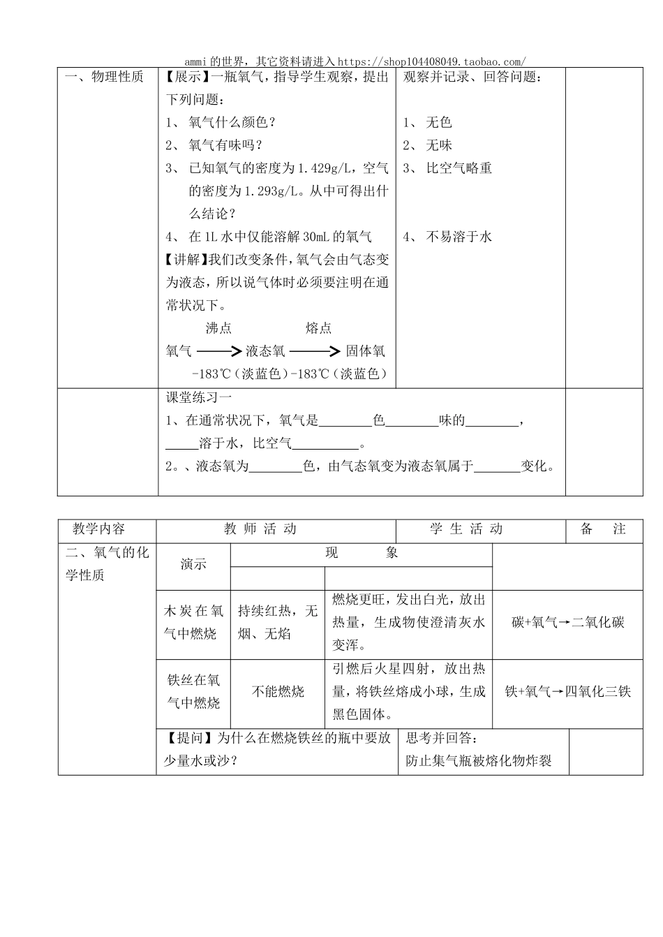 沪教初中化学九上《2第1节 性质活泼的氧气》word教案 (5).doc_第2页