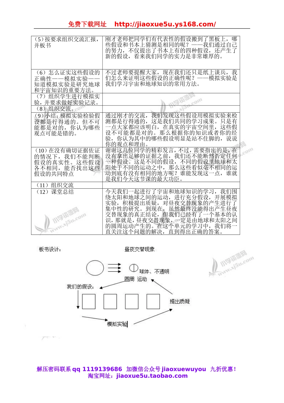 教科小学科学下《4.1、昼夜交替现象》word教案(2).doc_第3页