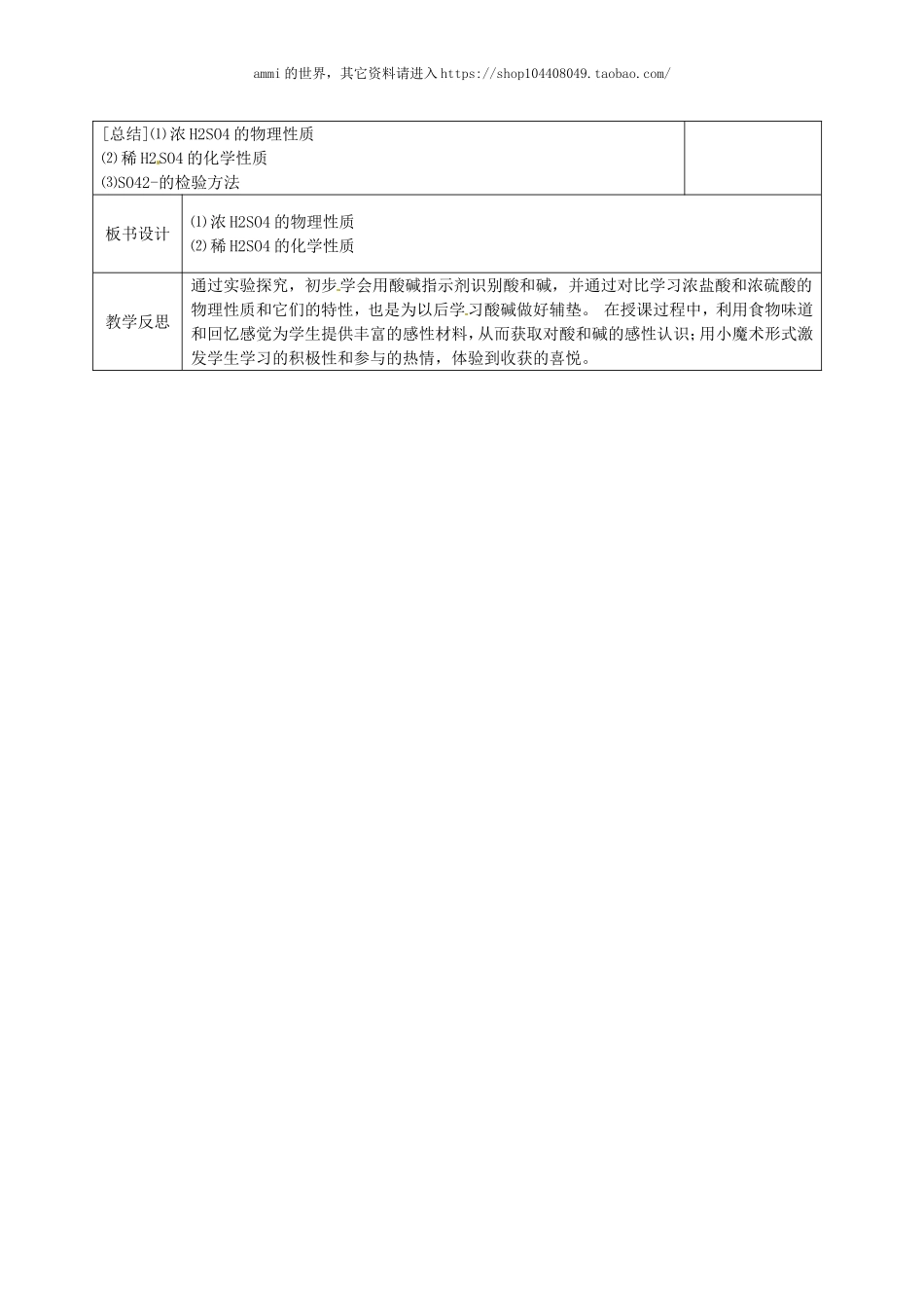 沪教初中化学九下《7第2节 常见的酸和碱》word教案 (20).doc_第2页