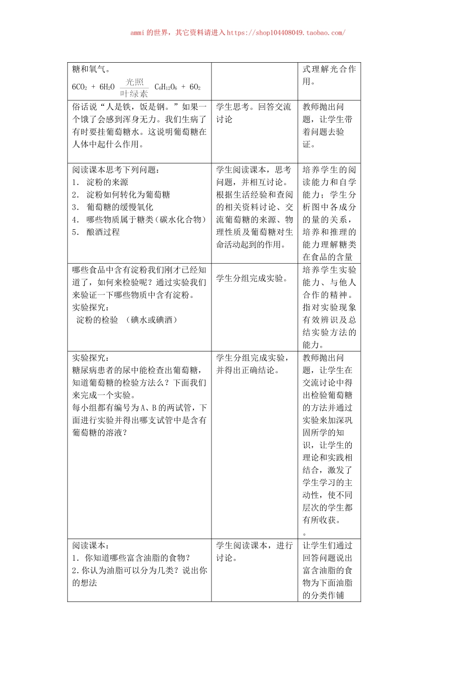 沪教初中化学九下《8第2节 淀粉 油脂》word教案 (7).doc_第3页