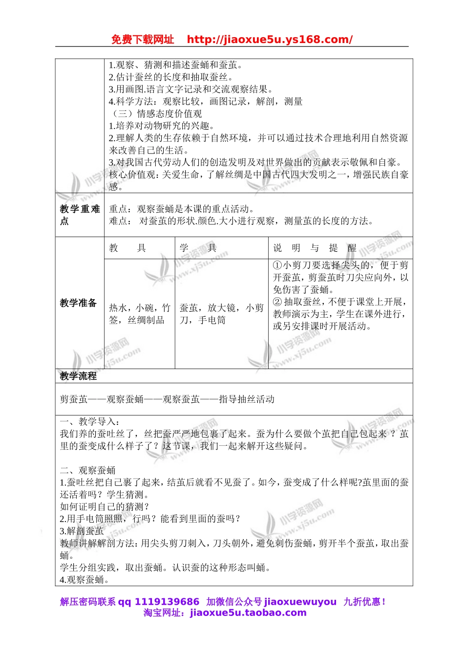 教科小学科学三下《2.3.蚕变了新模样》word教案(1).doc_第2页