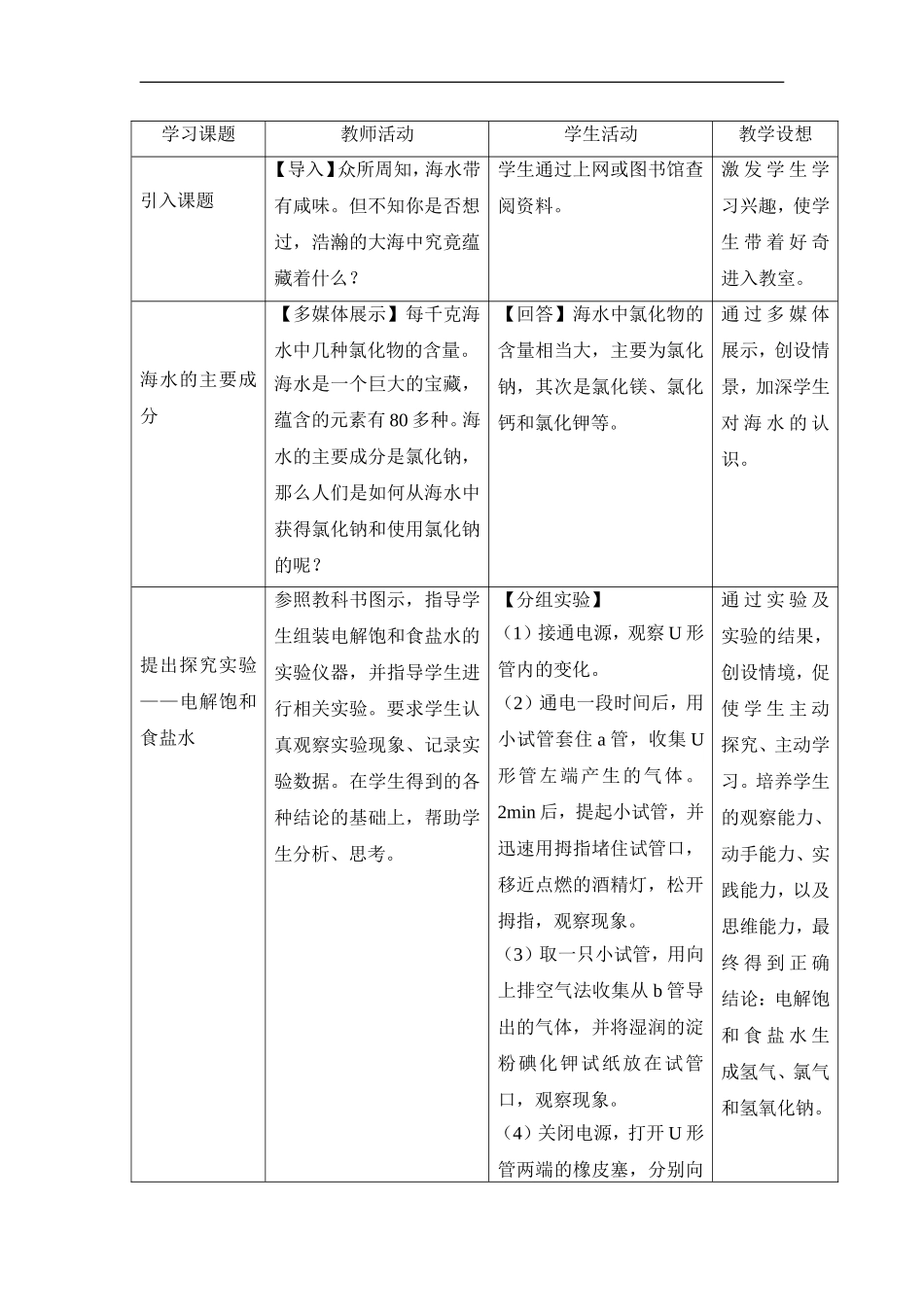 苏教版高中化学必修一2.1《氯气的生产原理》参考教案.doc_第2页