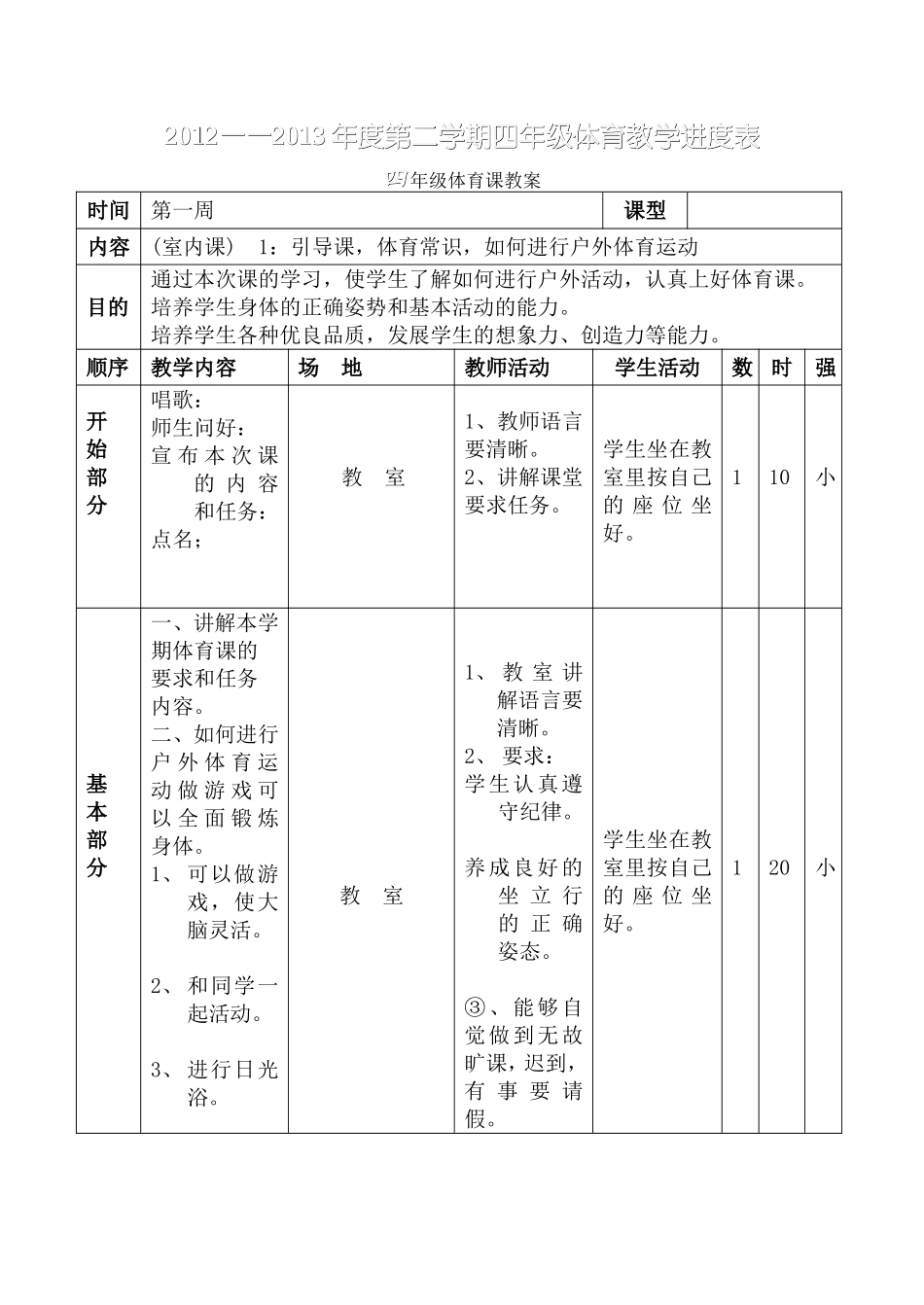 小学体育四年级下册体育教案(1).doc_第2页