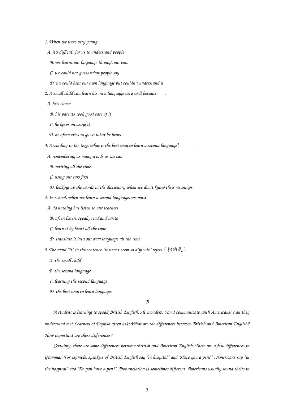 高中英语：Unit 2 English around the world Reading（新人教必修1）.doc_第3页