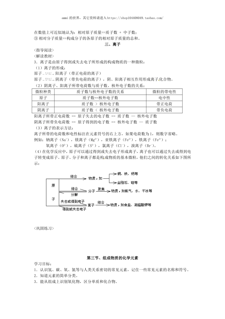 沪教初中化学九上《3第3章 物质构成的奥秘》word教案 (1).doc_第3页