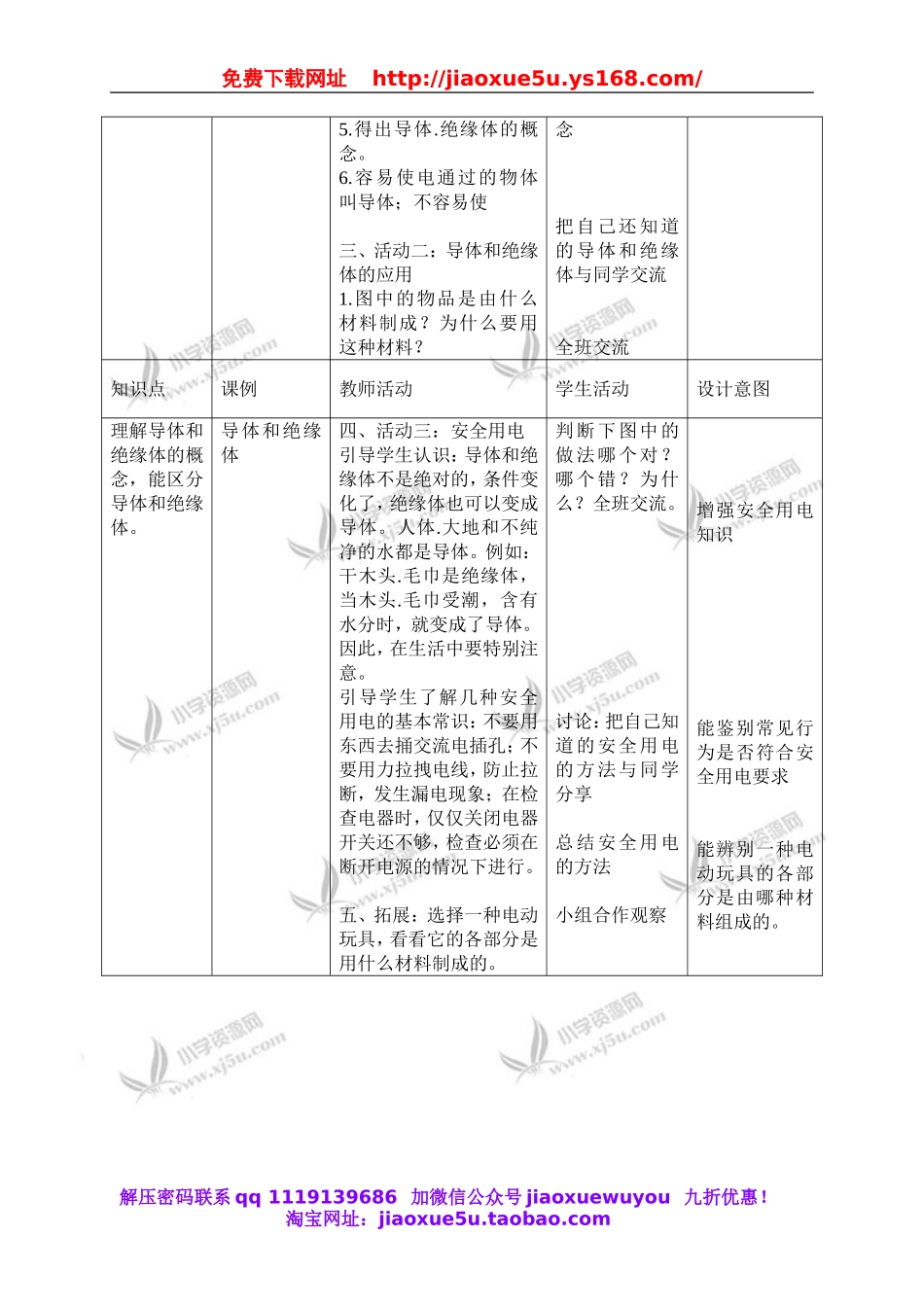 冀教小学科学三下《13导体和绝缘体》word教案(2).doc_第2页
