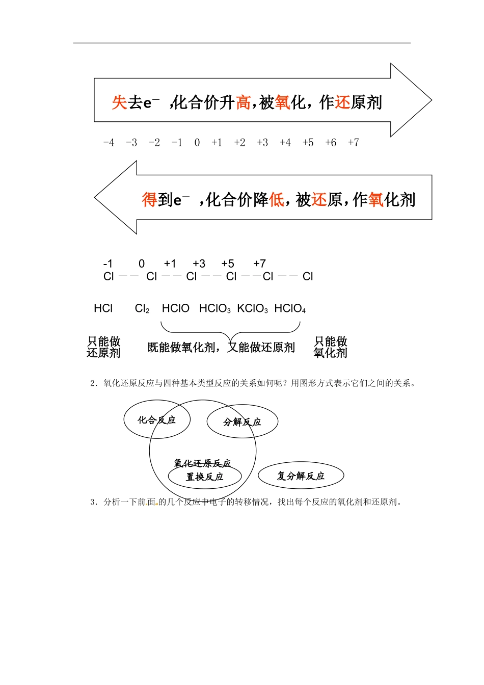 高中化学 专题二 第一单元 氧化还原反应教案 苏教版必修1.doc_第3页