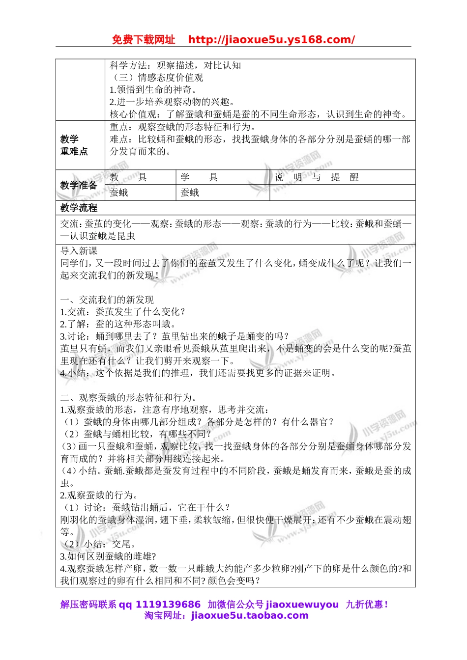 教科小学科学三下《2.4.蛹变成了什么》word教案(2).doc_第2页