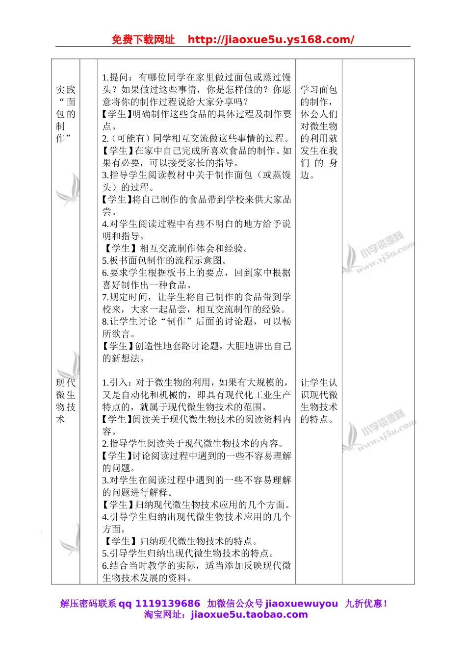 首师大小学科学六下《4.微生物的技术》word教案.doc_第2页