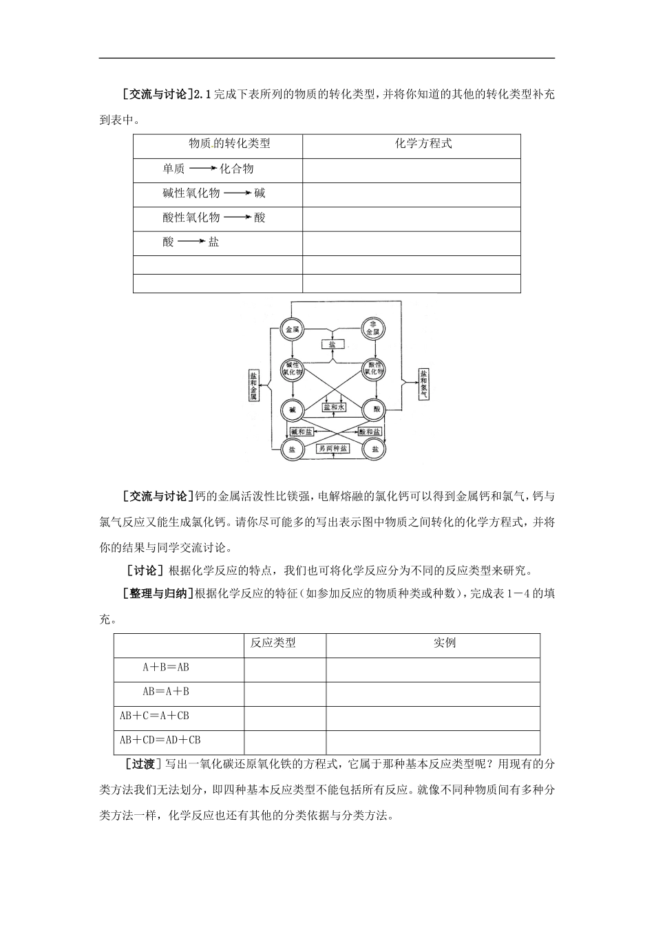 苏教版高一化学必修一教案：专题一 第一单元 物质的分类及转化.doc_第3页