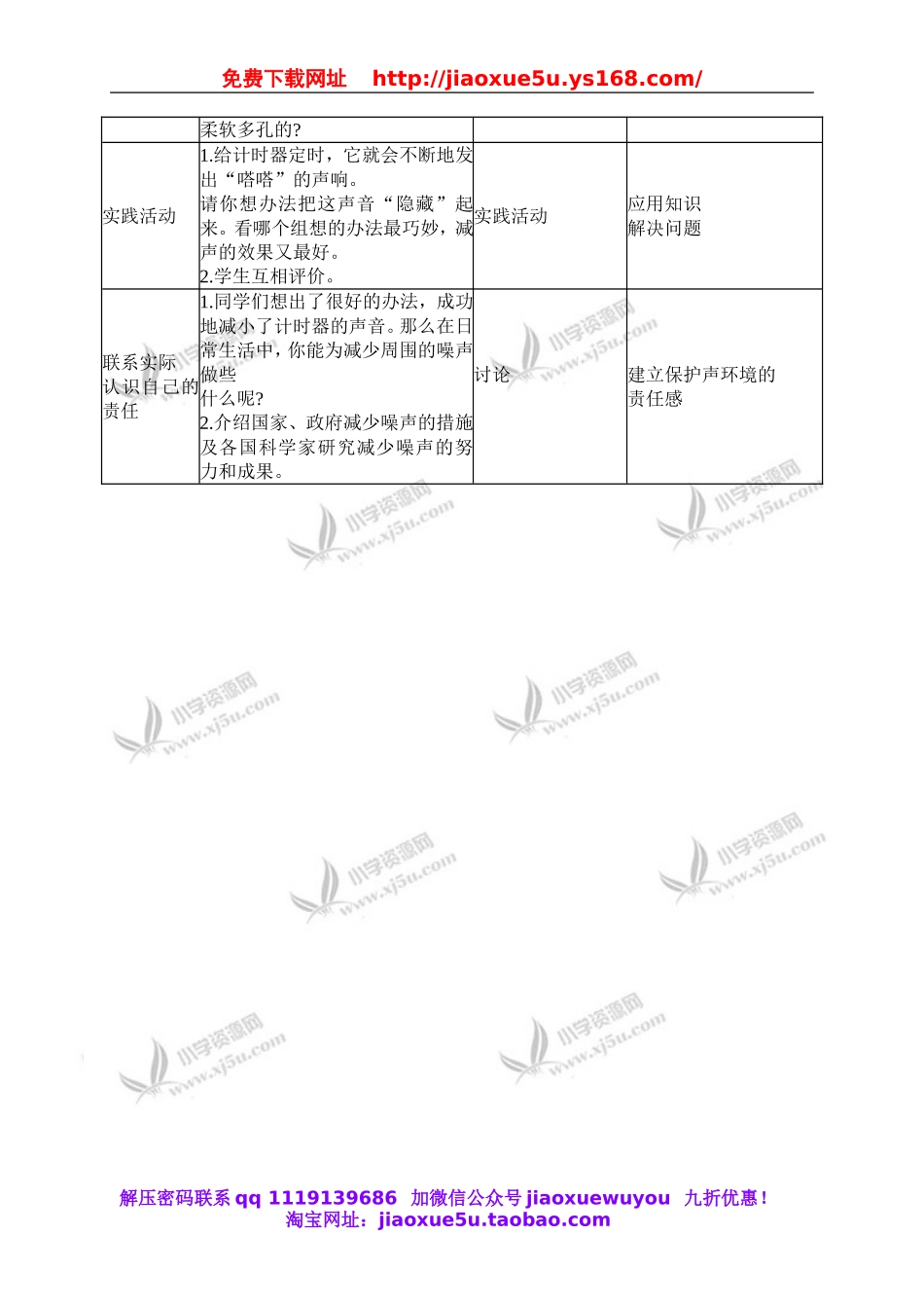首师大小学科学四上《19.噪声与防治》word教案.doc_第2页