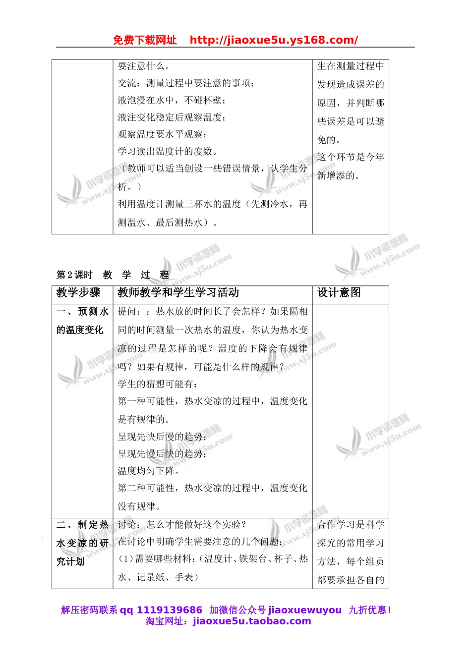 苏教小学科学四上《2.1．冷热与温度》word教案(1).doc_第2页