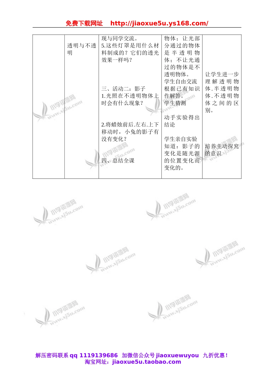 冀教小学科学三下《8透明与不透明》word教案(3).doc_第2页