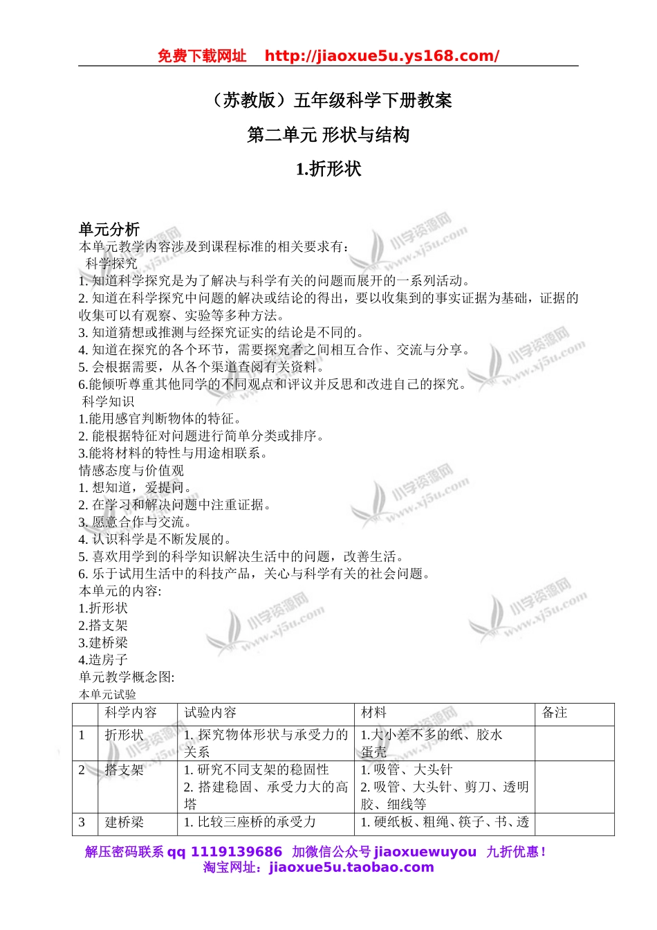 苏教小学科学五下《2.1．折形状》word教案(1).doc_第1页