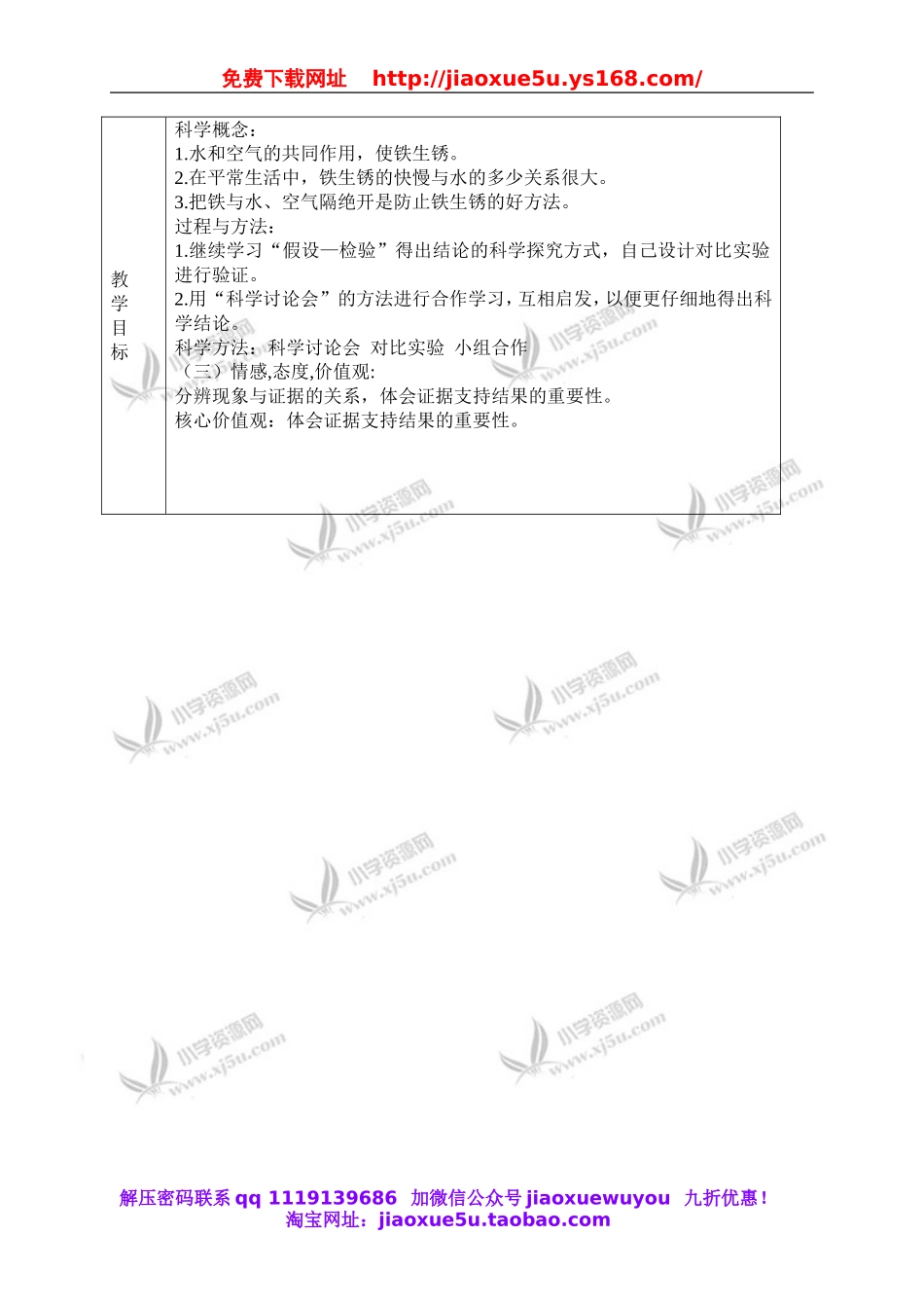 教科小学科学六下《2.7、控制铁生锈的速度》word教案(2).doc_第2页
