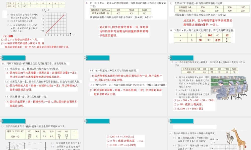 2.正比例和反比例 第3课时 练习课.pptx