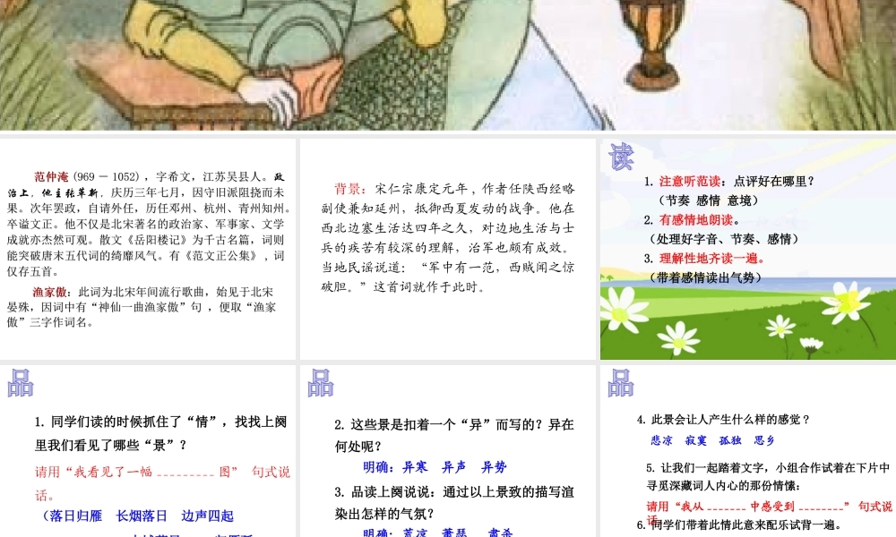 25.词五首之渔家傲10张ppt.ppt