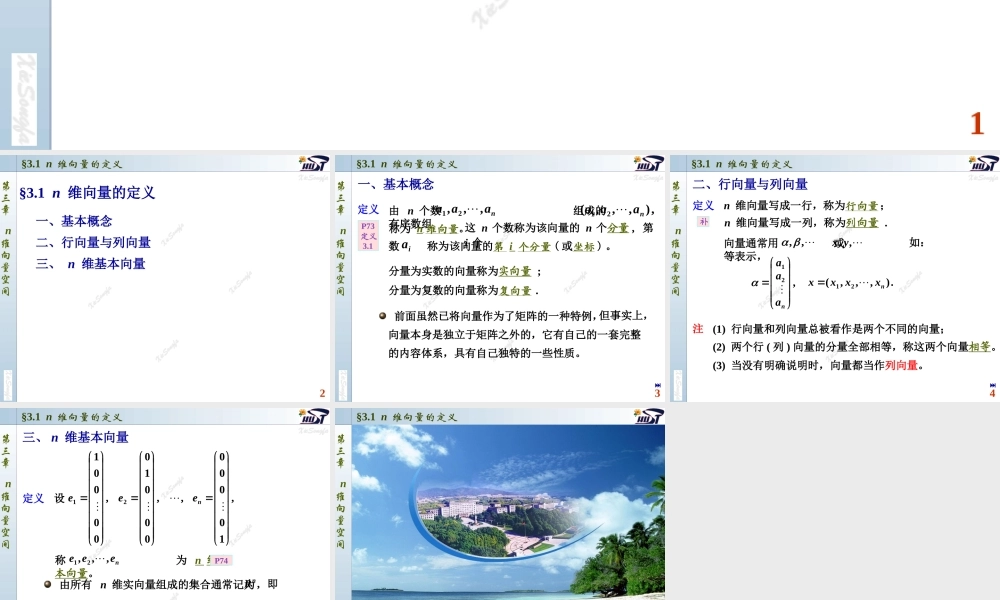 3.1 n维向量的定义.PPT