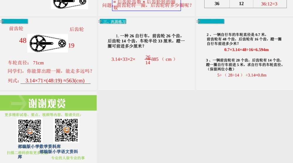 3.比例的应用 第7课时自行车里的数学.ppt