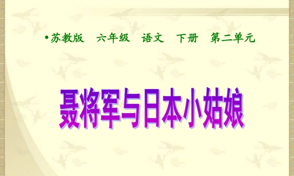 7 聂将军与日本小姑娘.ppt