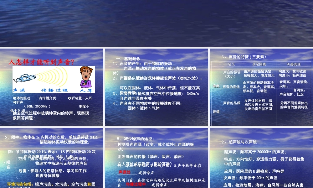 八年级物理上册 第三章声现象（一）复习课件.ppt