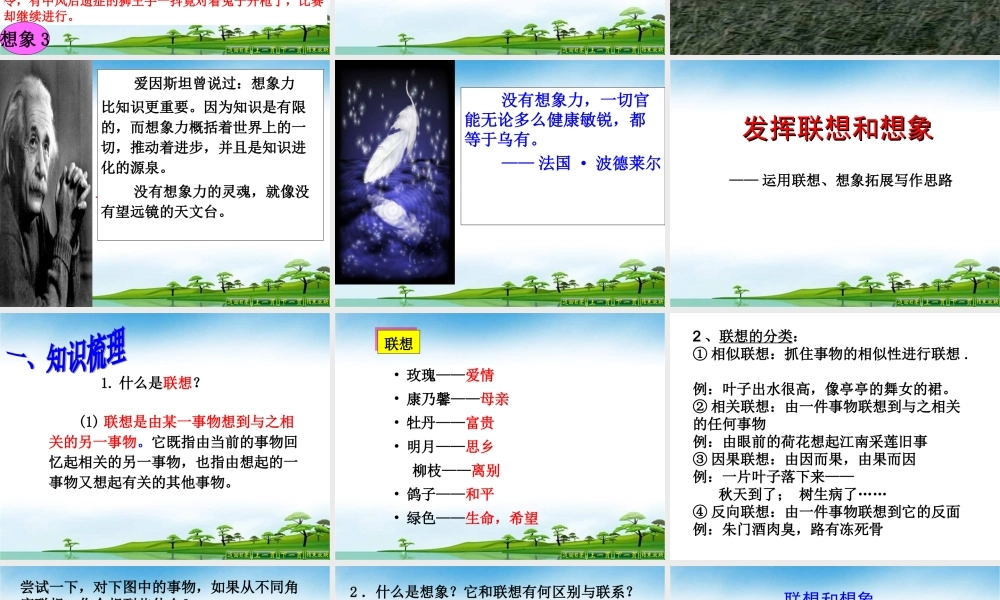 第六单元 写作发挥联想和想象.ppt