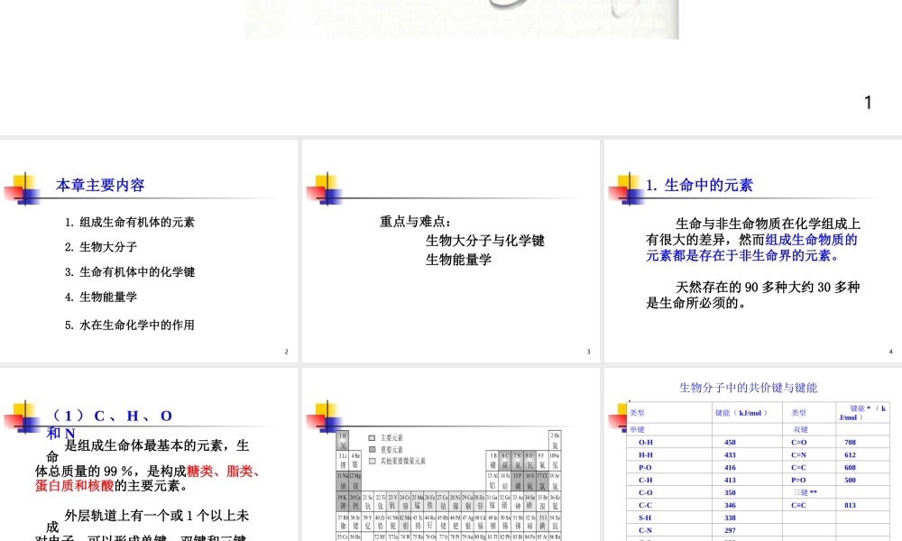 考研科目,动物生物化学 第2章 生命的化学特征.ppt