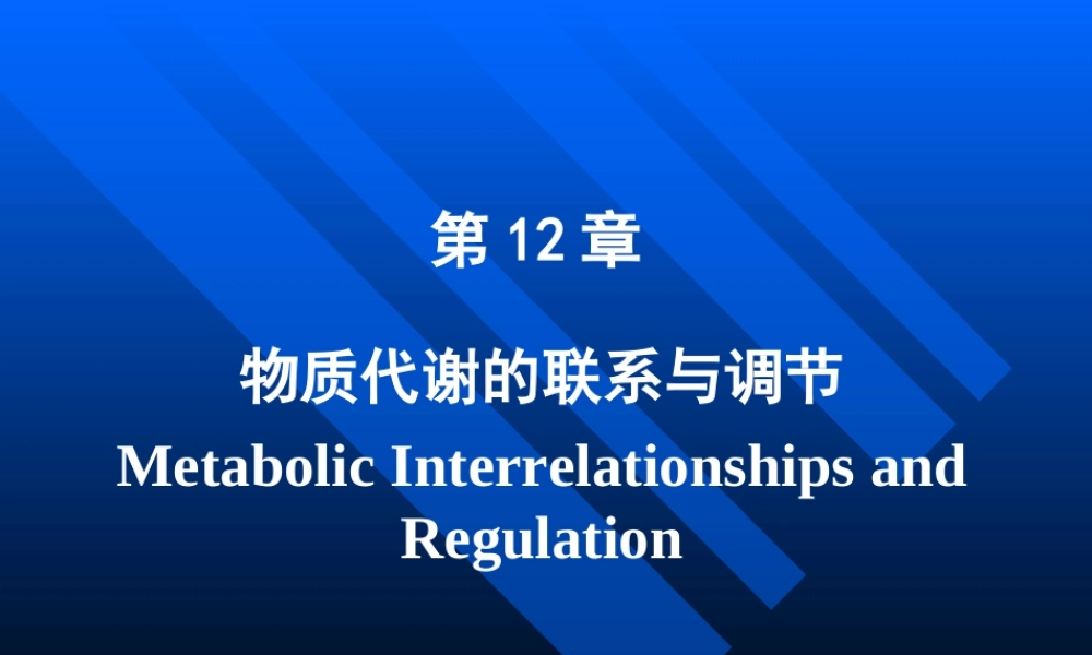 考研科目,动物生物化学 第12章 物质代谢的联系与调节.ppt