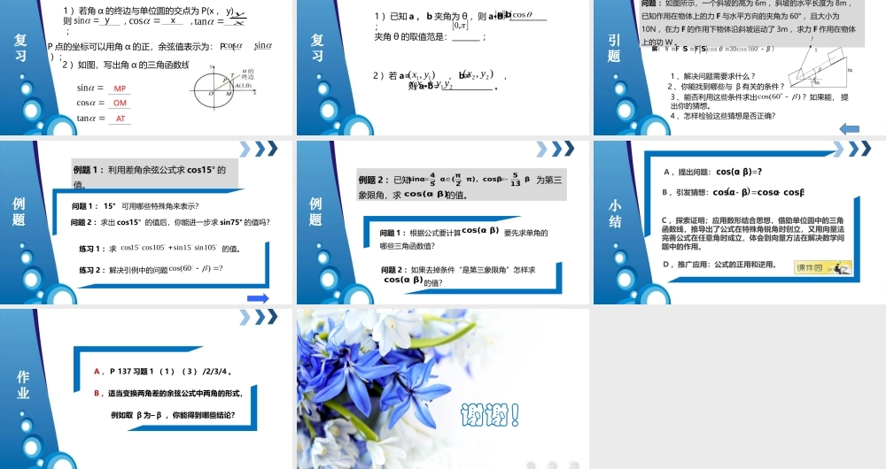 两角差的余弦公式课件（青海师大附中刘义）.pptx