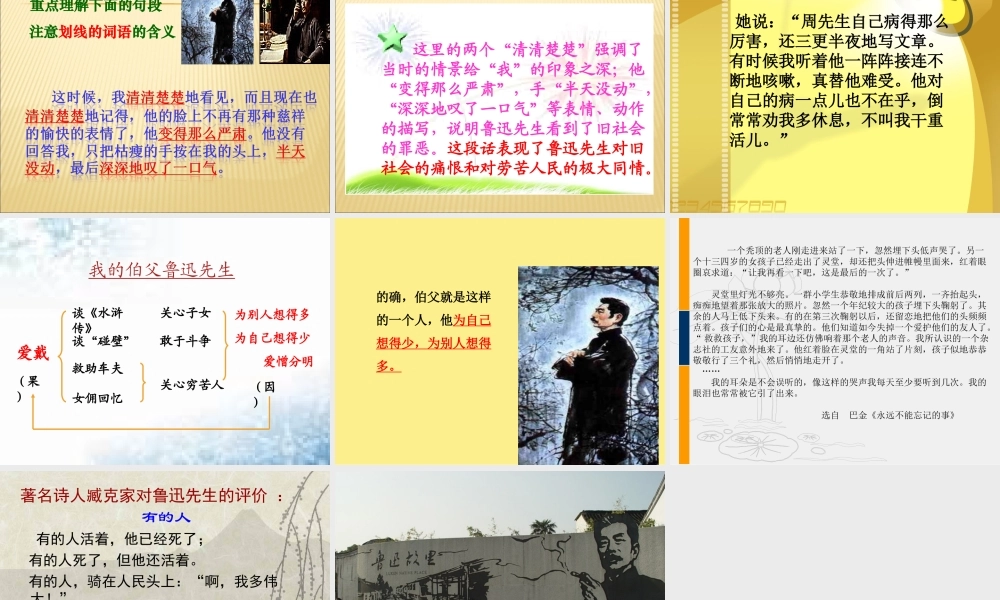 六年级上册语文课件-26《我的伯父鲁迅先生》_人教部编版(共21张PPT).ppt
