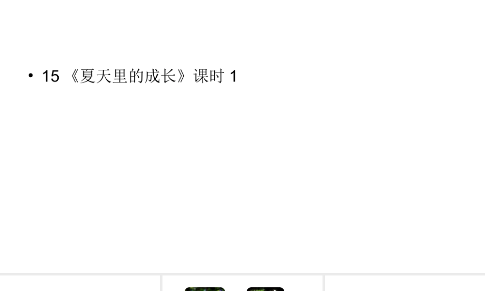 六年级上册语文课件-第5单元15《夏天里的成长》课时1 人教部编版 (共17张PPT).ppt
