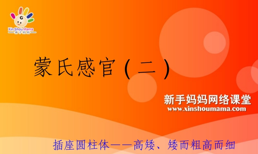 蒙氏感官（二）.ppt