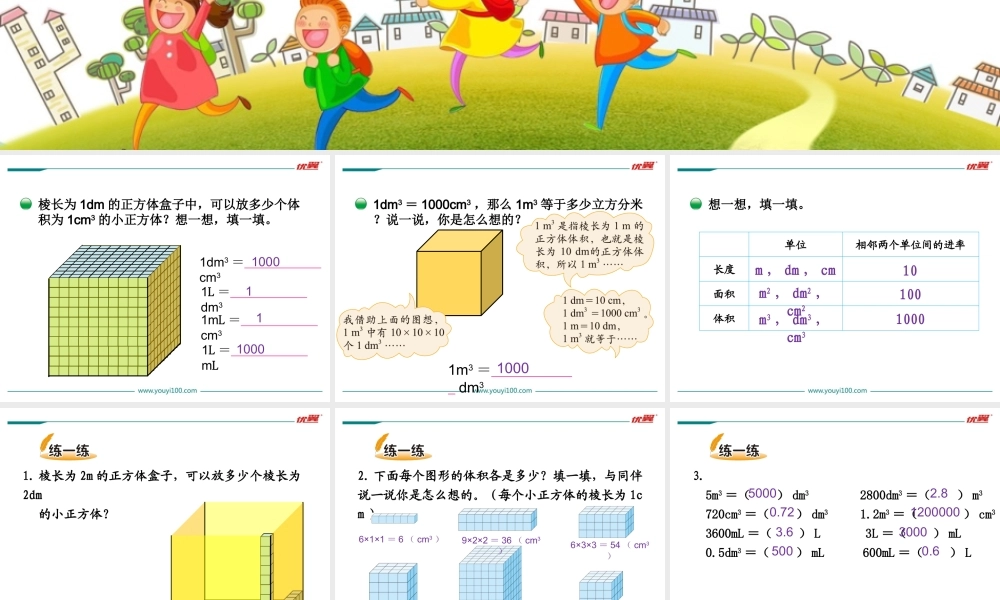 体积单位的换算.ppt