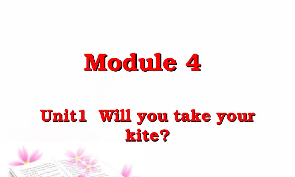 外研版（三起）四下Module 4《Unit 1 Will you take your kite》ppt课件1(1).ppt