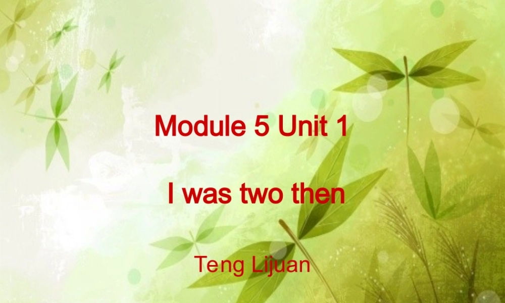 外研版（三起）四下Module 5《Unit 1 I was two then》ppt课件1(1).ppt