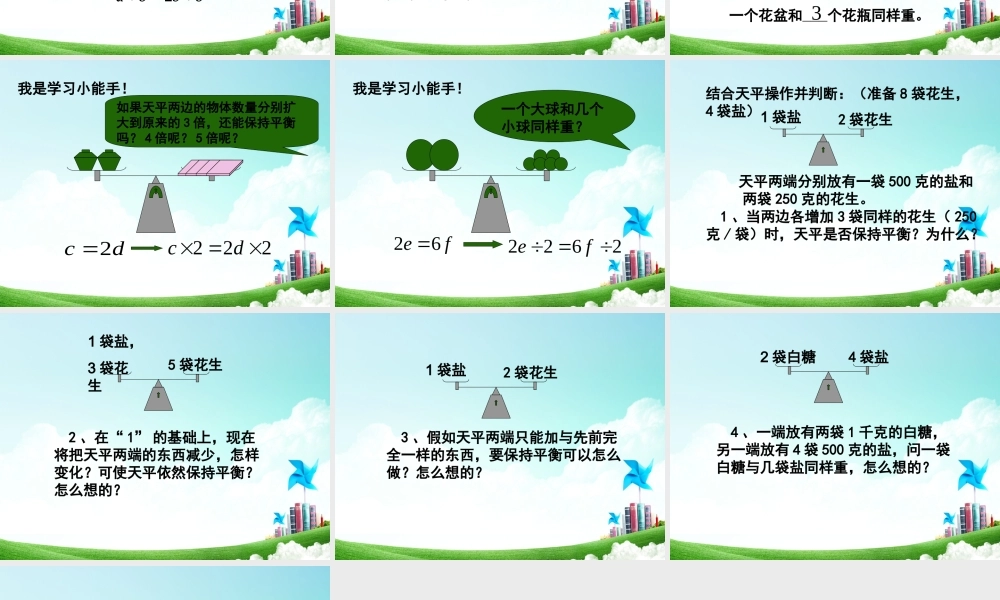 五年级-第四单元- 等式的性质.ppt