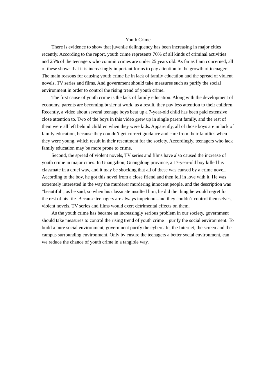 郭航-Youth Crime.doc_第1页