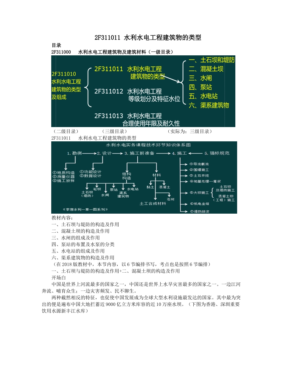 01、2F311011 水利水电工程建筑物的类型.docx_第1页