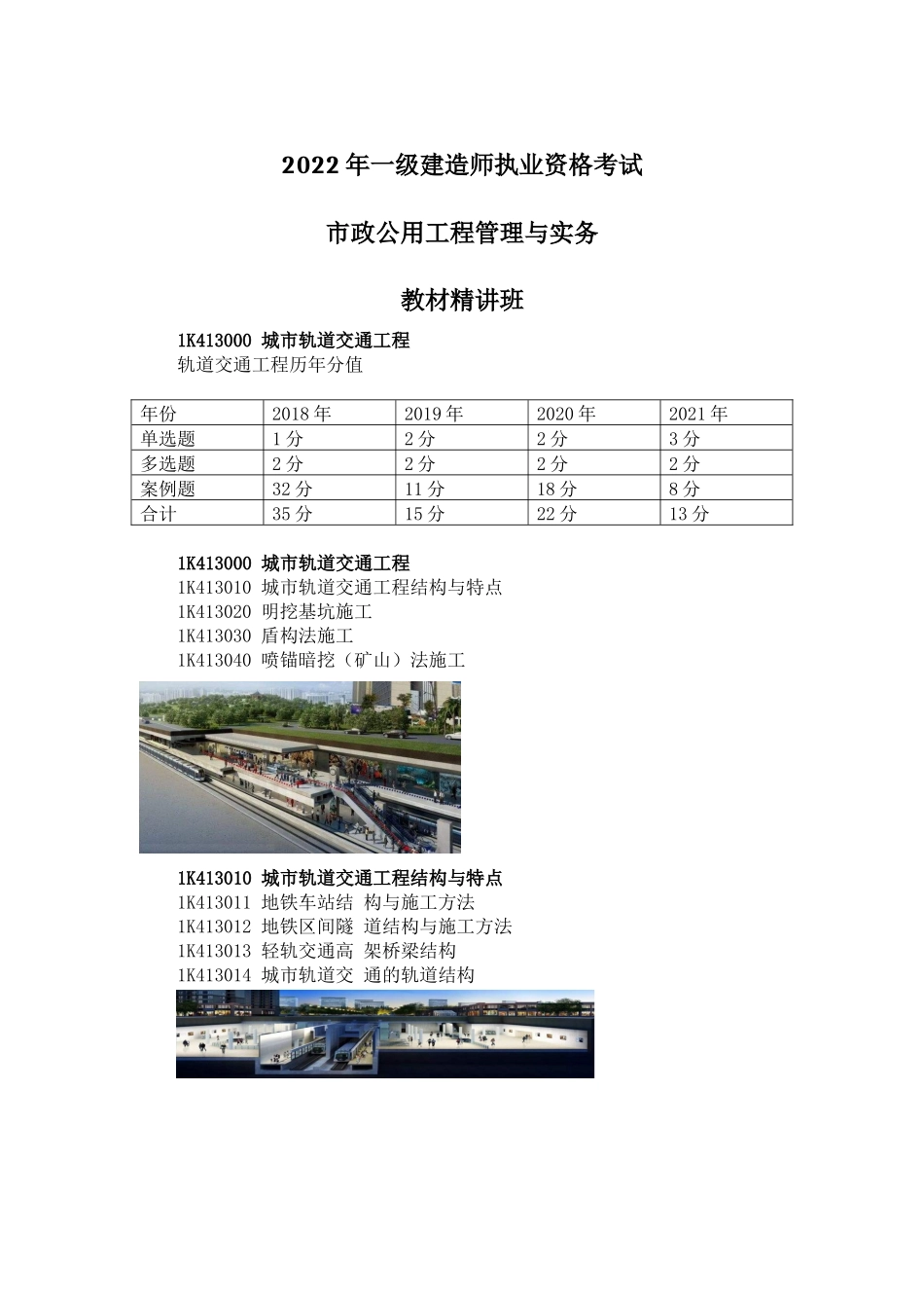 03、1K413000 城市轨道交通工程+1K420110 城市轨道交通工程质量检查与验收.docx_第1页