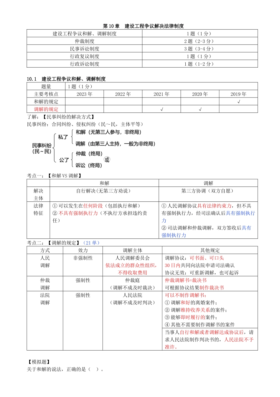 62-第10章-10.1-建设工程争议和解、调解制度.docx_第1页