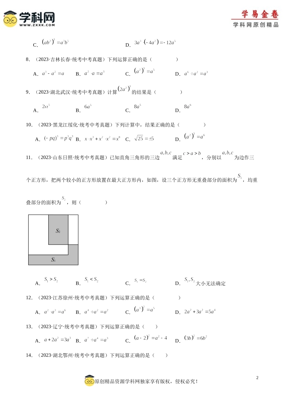 专题02 整式及其运算（2）（原卷版）.docx_第2页