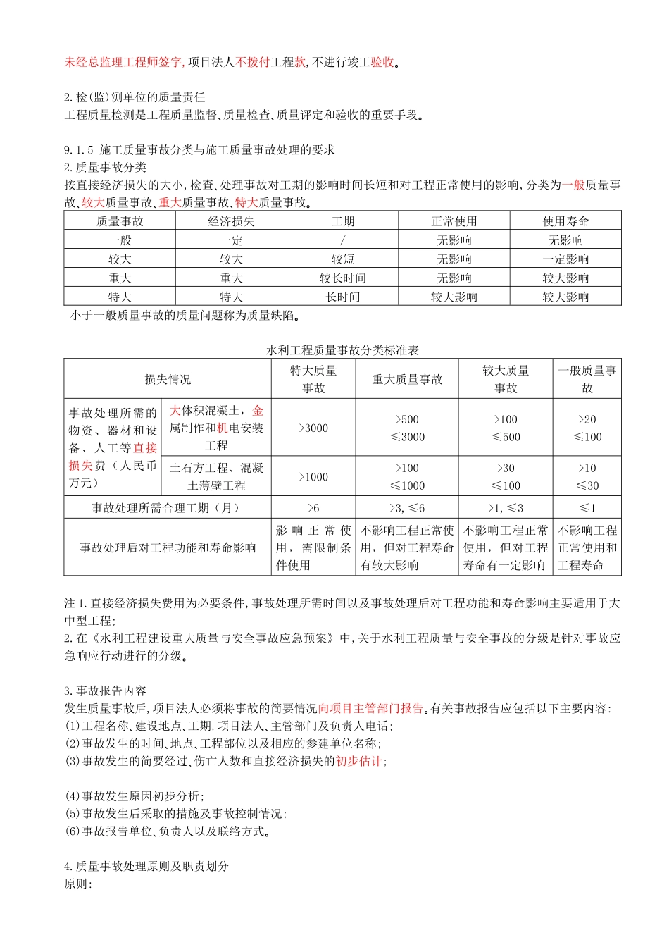 55-第3篇-第9章-9.1.1-水利工程项目法人质量管理内容-9.1.5-施工质量事故分类与施工质量事故处理的要求.docx_第3页