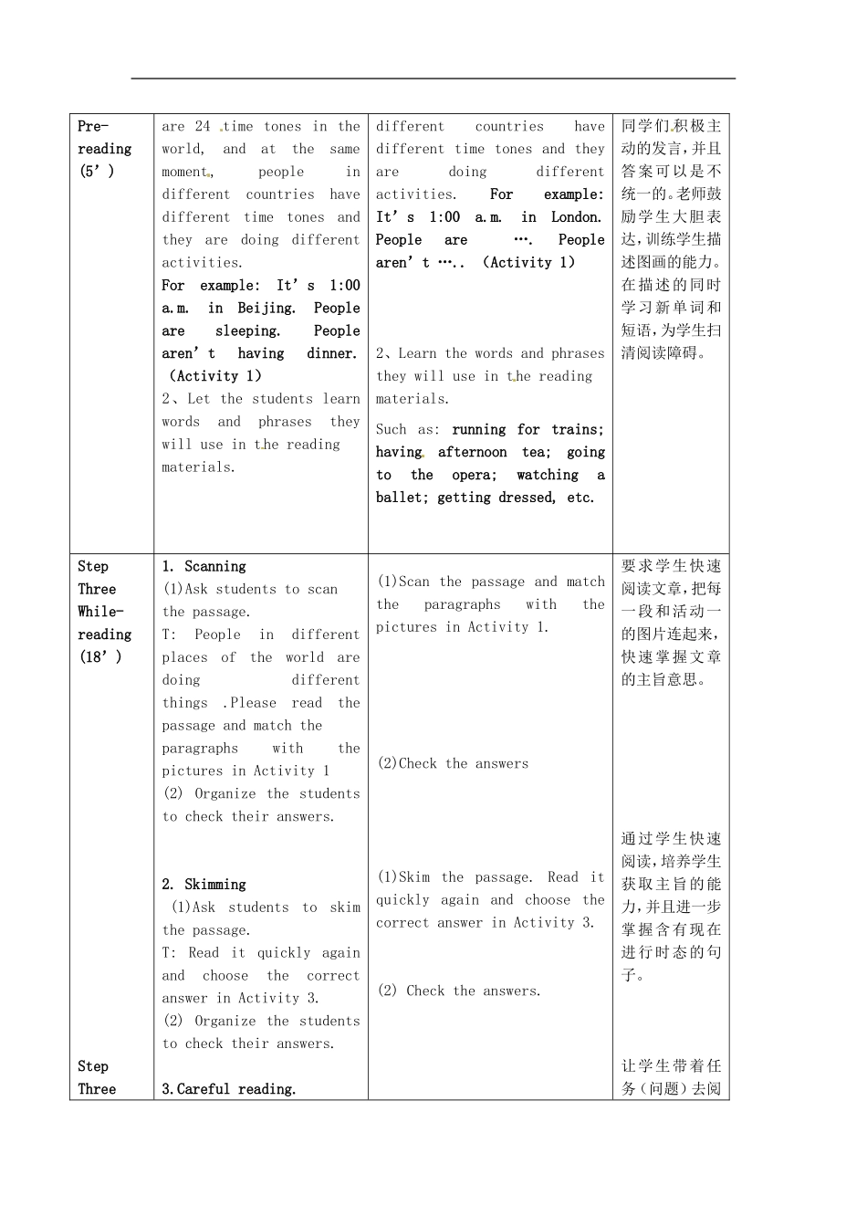 七年级英语上册 Module 9 Unit 2 They’re waiting for buses or trains教案 （新版）外研版.doc_第2页